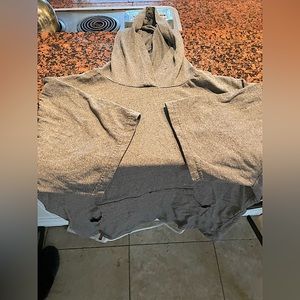 grey hooded shirt siz m